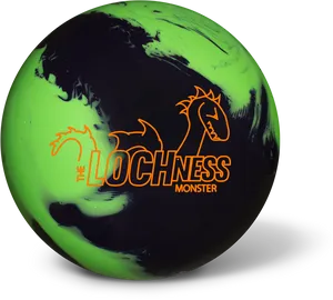 Lochness Monster Themed Bowling Ball PNG Image