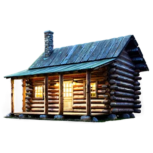 Log Cabin Under Starry Night Png Fjm PNG Image