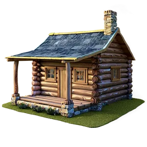 Log Cabin With Flower Garden Png Mcc PNG Image