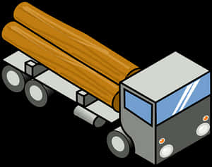 Logging Truck Illustration PNG image with transparent background