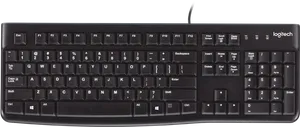 Logitech Black Wired Keyboard PNG Image