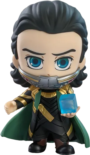 Loki Funko Pop Figure With Tesseract PNG Image