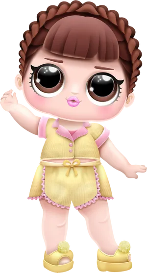 Lol Surprise Doll Yellow Outfit PNG Image