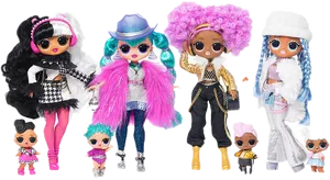 Lol Surprise Dolls Collection PNG Image