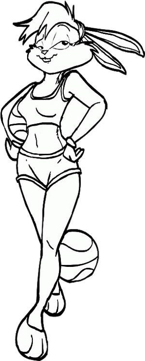 Lola_ Bunny_ Space_ Jam_ Sketch PNG image with transparent background
