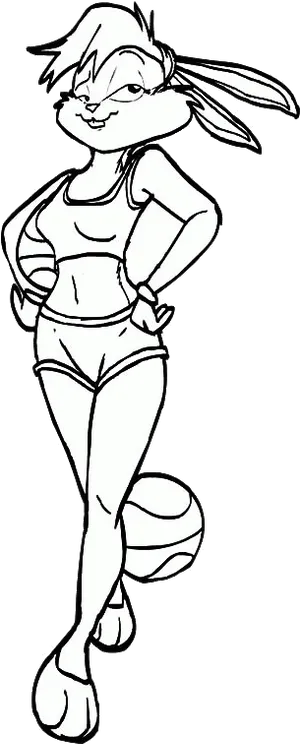 Lola_ Bunny_ Space_ Jam_ Sketch PNG Image