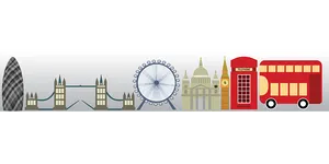 London Landmarks Vector Illustration PNG Image