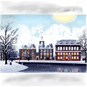 London Winter Wonderland Scene PNG qoe PNG image with transparent background