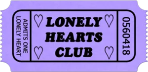 Lonely Hearts Club Ticket Overlay PNG Image