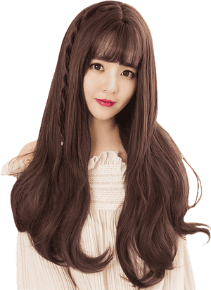 Hair Show Fshow Air Bangs Wig Female Long Curly Hair - Lace Wig, HD Png Download PNG image with transparent background