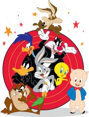 Looney Tunes Characters Spotlight PNG Image