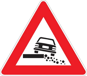 Loose Gravel Road Sign PNG Image