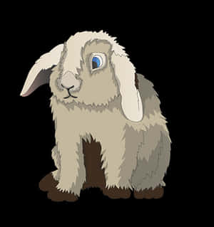 Lop Eared Rabbit Illustration PNG image with transparent background