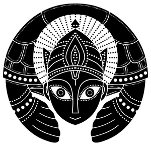 Lord Balaji Blackand White Vector Art PNG Image