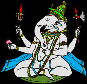 Lord Ganesha Illustration PNG image with transparent background