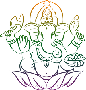 Lord Ganesha Outline Art PNG Image