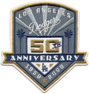 Los Angeles Dodgers50th Anniversary Patch PNG Image