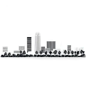 Los Angeles Skyline Black And White Png 49 PNG Image