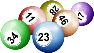 Lottery Balls Numbers Graphic PNG image with transparent background