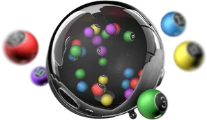 Lottery Ballsin Draw Machine PNG Image