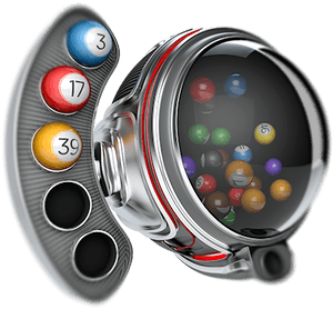 Lottery Machineand Balls3 D Render PNG image with transparent background