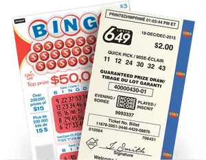 Lottery Ticketsand Bingo Card PNG Image