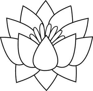Lotus Flower Png Black And White - Flower Line Drawing, Transparent Png PNG image with transparent background