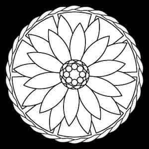 Lotus Mandala Coloring Page PNG image with transparent background