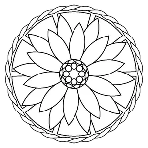 Lotus Mandala Coloring Page PNG Image