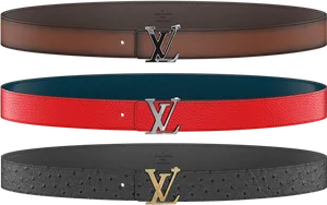 Louis Vuitton Designer Belts Collection PNG Image