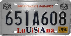 Louisiana Sportsmans Paradise License Plate PNG Image