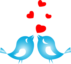 Love Birds Png - Love Birds With Hearts, Transparent Png PNG image with transparent background