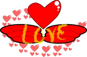 Love Butterfly Hearts Graphic PNG Image