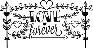 Love Forever Floral Design PNG Image