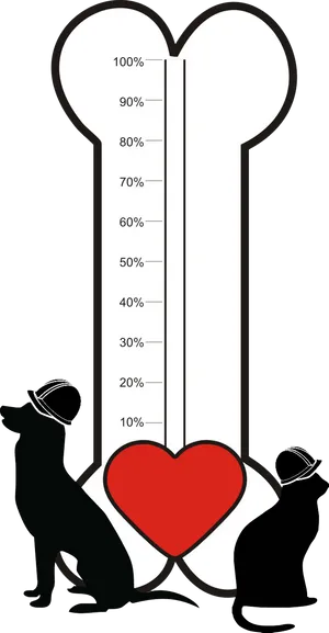 Love Meter Thermometerwith Cats PNG Image