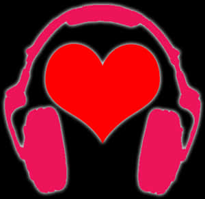 Love Music Headphones Graphic PNG image with transparent background