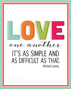 Love One Another Quote Art PNG Image