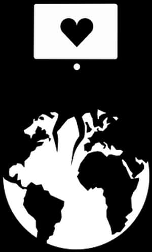 Love Over Earth Graphic PNG image with transparent background