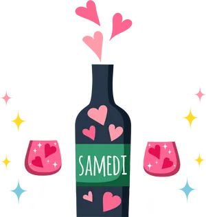 Love Potion Wine Bottle PNG Image