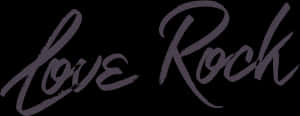 Love Rock Calligraphy PNG image with transparent background