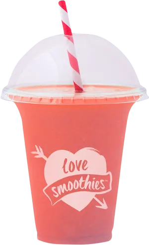 Love Smoothies Cup Straw PNG Image