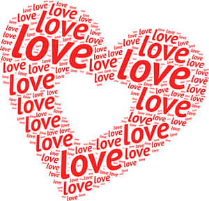 Love Word Cloud Heart Shape PNG with transparent background