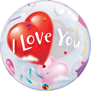 Love You Heart Balloon PNG image with transparent background