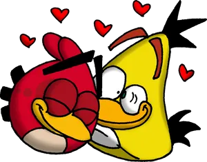 Loving Animated Birds Cartoon PNG Image