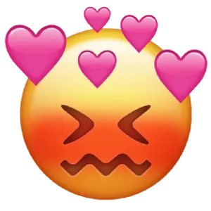 Loving_ Face_ Emoji_with_ Hearts PNG Image
