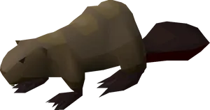 Low Poly Beaver Artwork PNG Image