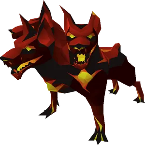 Low Poly Cerberus Artwork PNG Image