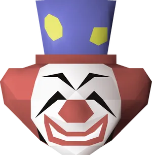 Low Poly Clown Face Graphic PNG Image