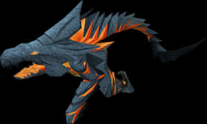 Low Poly Fire Dragon PNG image with transparent background