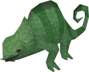 Low Poly Green Chameleon PNG Image